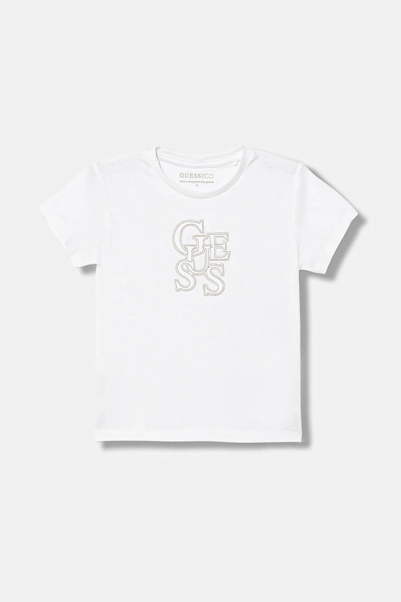Guess t-shirt bawełniany dziecięcy aplikacja biały N6RI17.K8HM4.PPY2