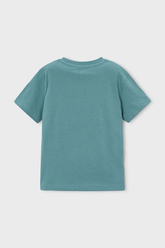 Mayoral t-shirt bawełniany 3058.5A.Mini.PPY2 turkusowy SS26