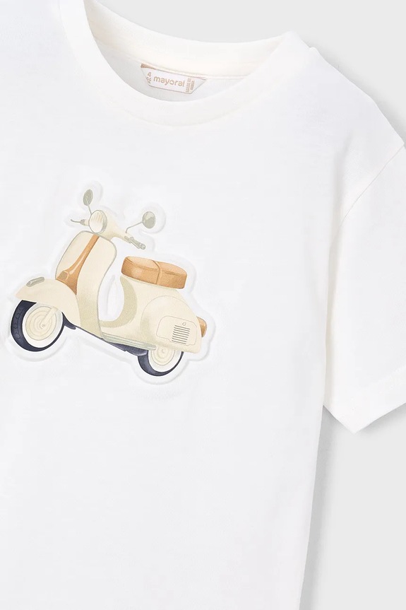 Chłopiec Mayoral t-shirt bawełniany dziecięcy 3059.5C.Mini.PPY2 beżowy