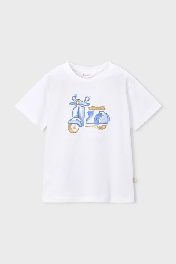 Mayoral t-shirt in cotone per bambini prodotto per bambini bianco 3060.5C.Mini.PPY2