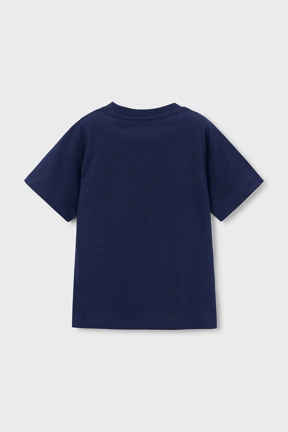 Mayoral t-shirt bawełniany dziecięcy 3066.5E.Mini.PPY2 granatowy SS26