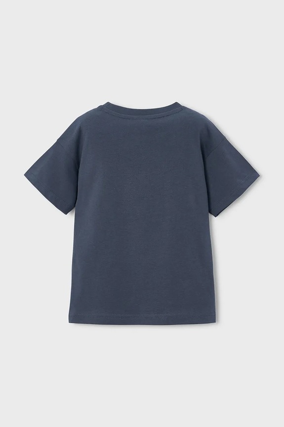 Mayoral t-shirt bawełniany dziecięcy 3069.5F.Mini.PPY2 granatowy SS26