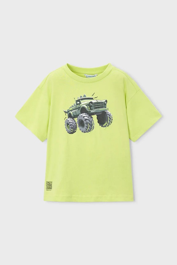 Dječja pamučna majica kratkih rukava Mayoral print zelena 3069.5F.Mini.PPY2