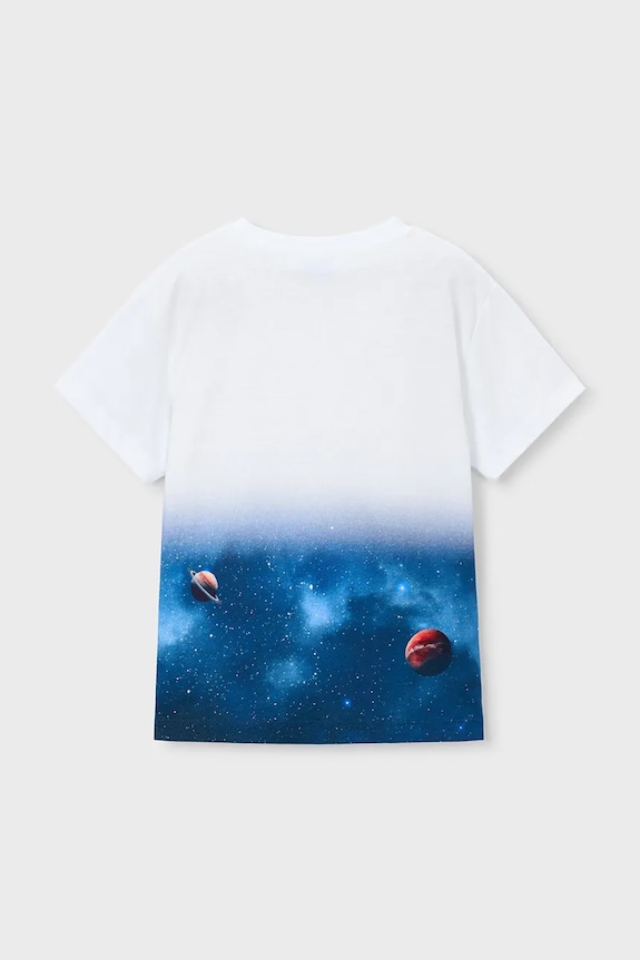 Mayoral tricou de bumbac pentru copii 3071.5F.Mini.PPY2 alb SS26