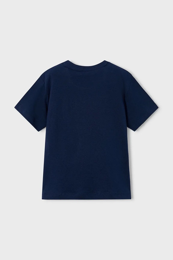 Mayoral t-shirt bawełniany dziecięcy 3073.5G.Mini.PPY2 granatowy SS26