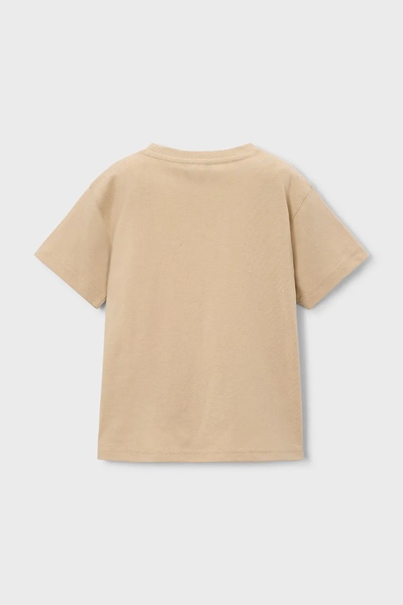 Mayoral t-shirt bawełniany dziecięcy 3075.5G.Mini.PPY2 beżowy SS26