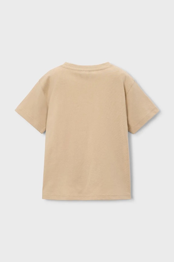 Mayoral t-shirt bawełniany dziecięcy 3075.5G.Mini.PPY2 beżowy SS26