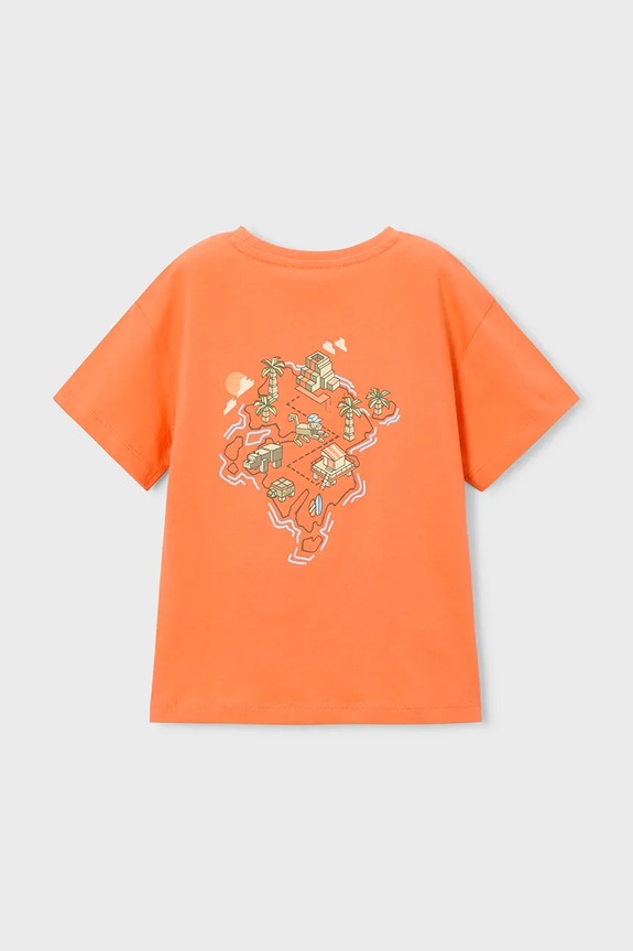 Chłopiec Mayoral t-shirt bawełniany dziecięcy 3078.5H.Mini.PPY2 pomarańczowy