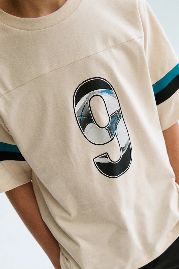 Mayoral t-shirt bawełniany dziecięcy 6032.7D.Junior.PPY2 beżowy