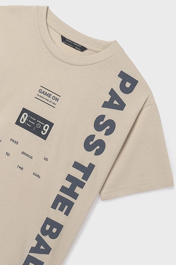 Chłopiec Mayoral t-shirt bawełniany dziecięcy 6034.7E.Junior.PPY2 beżowy