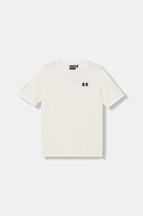 EA7 Emporio Armani t-shirt dziecięcy z elastanem beżowy 7B000312.AF10373