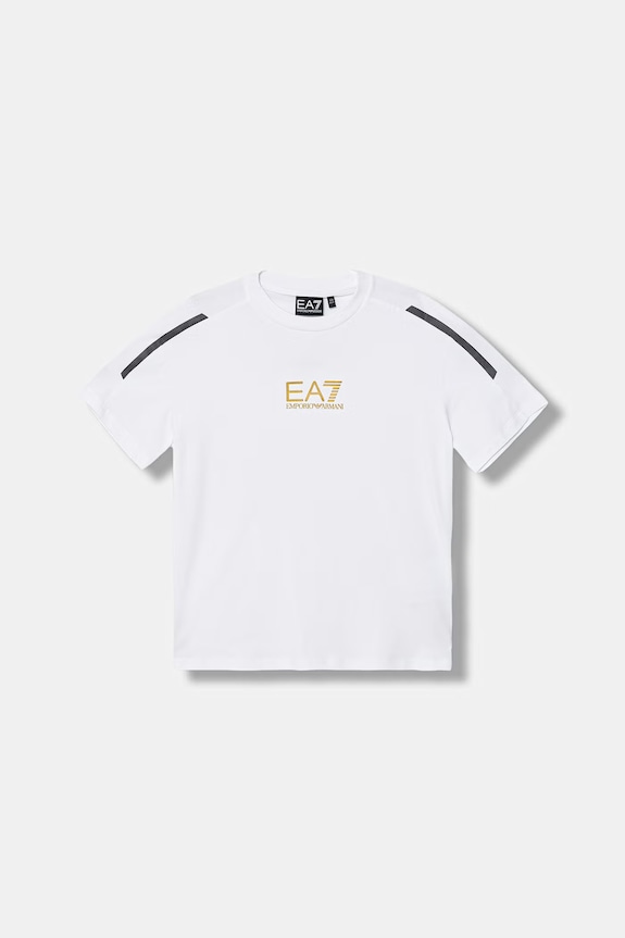 EA7 Emporio Armani T-shirt dziecięcy bawełniany z elastanem biały 7B000268.AF10373