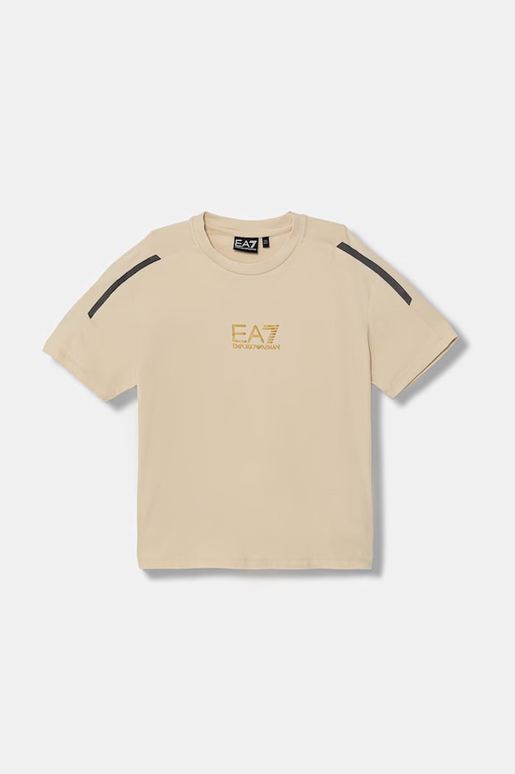 EA7 Emporio Armani t-shirt παιδικό βαμβάκι με ελαστάν μπεζ 7B000268.AF10373