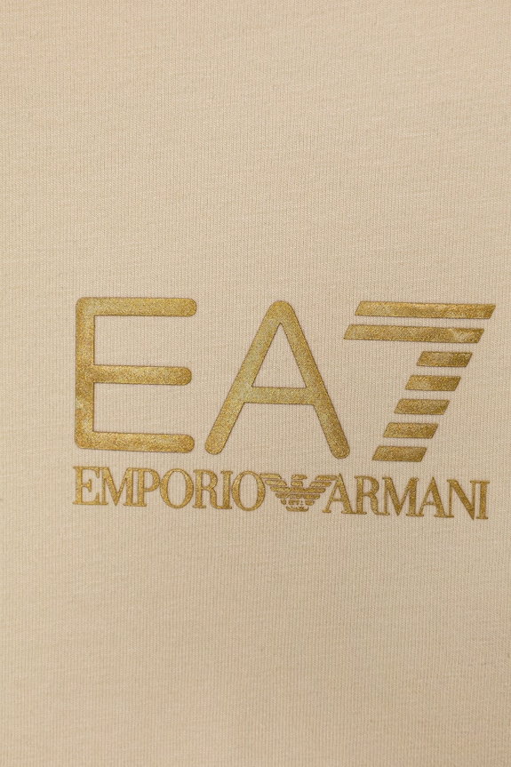 Αγορίστικα EA7 Emporio Armani t-shirt παιδικό βαμβάκι με ελαστάν 7B000268.AF10373 μπεζ