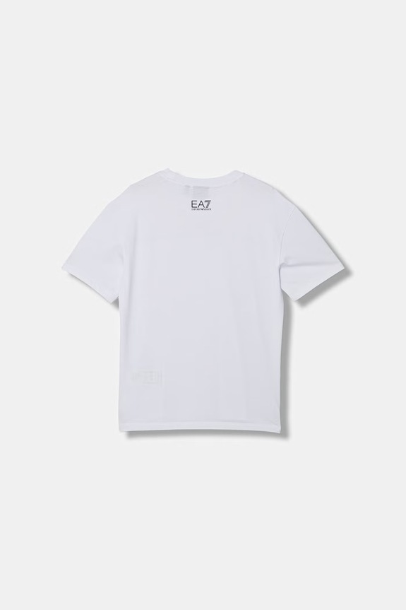 EA7 Emporio Armani gyerek pamut t-shirt 7B000262.AF12874 fehér SS26