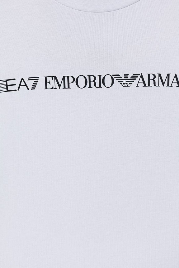Fiú EA7 Emporio Armani gyerek pamut t-shirt 7B000262.AF12874 fehér