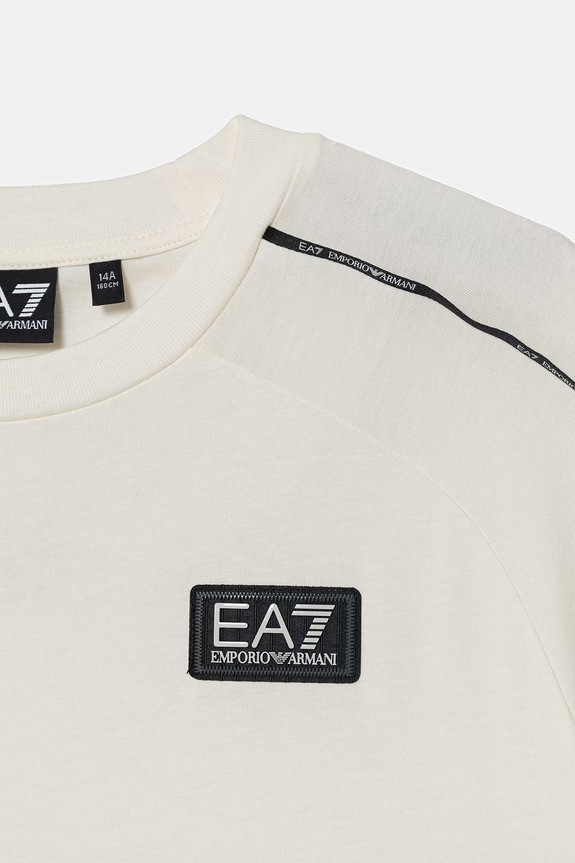 Fiú EA7 Emporio Armani gyerek pamut póló 7B000251.AF10375 bézs