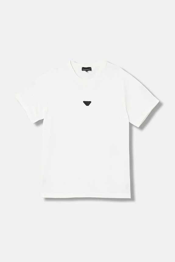 Emporio Armani tricou de bumbac pentru copii EB000943.AF13715 alb SS26