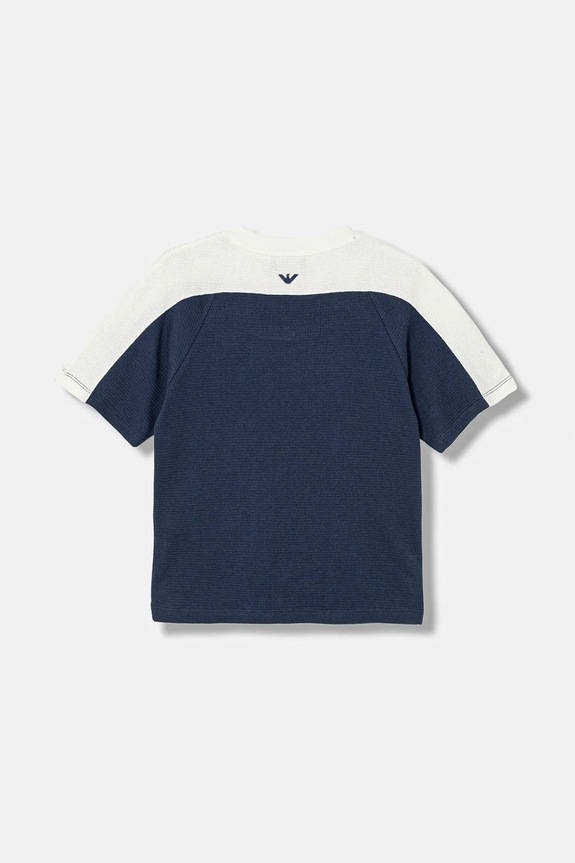 Emporio Armani tricou de bumbac pentru copii EB000946.AF21879 bleumarin SS26