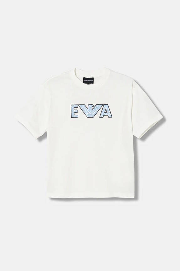 Detské bavlnené tričko Emporio Armani bavlna biela EB000948.AF14503