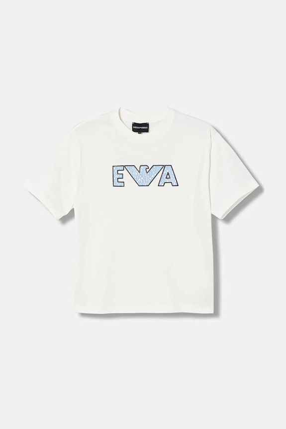 Detské bavlnené tričko Emporio Armani bavlna biela EB000948.AF14503