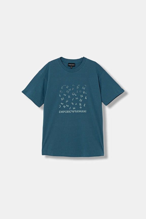 Emporio Armani tricou de bumbac pentru copii 3-pack EB001319.AF14503 turcoaz SS26