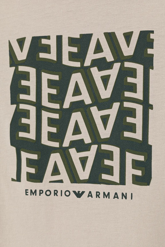 Detské bavlnené tričko Emporio Armani 2-pak béžová EB001343.AF14503