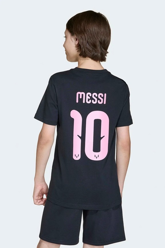 Chłopiec adidas Performance t-shirt bawełniany dziecięcy MESSI KG4924 czarny