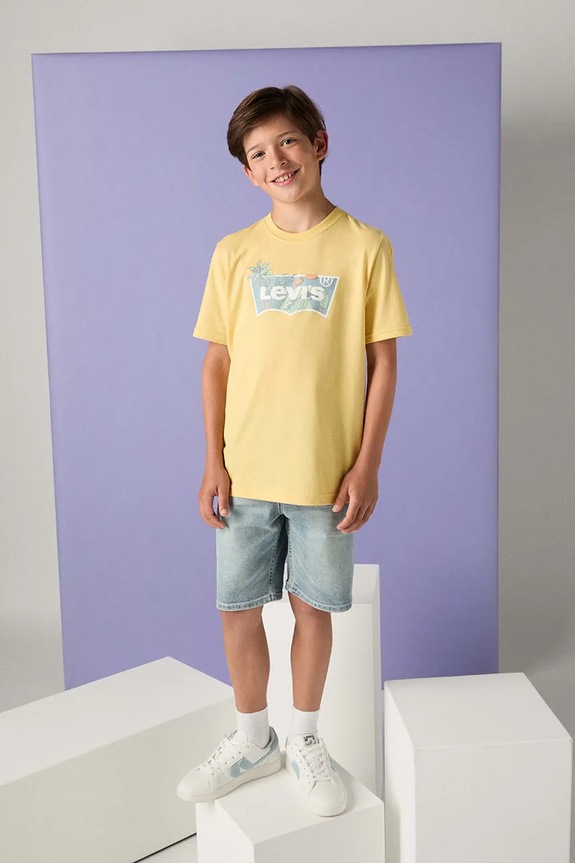 Otroška kratka majica Levi's HIGH TIDE BATWING TEE rumena 8EP611
