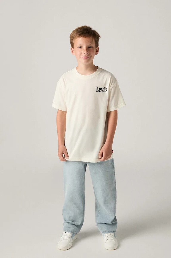 Dječja majica kratkih rukava Levi's AQUATIC LOUNGE TEE 9ER095 bež