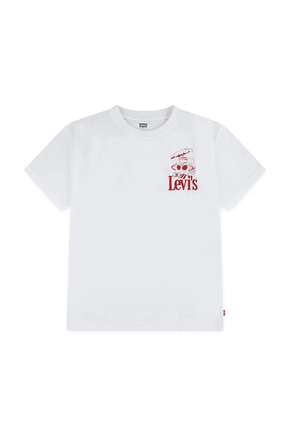 Παιδικό μπλουζάκι Levi's BURGER MEAL TEE 9ER096 λευκό SS26
