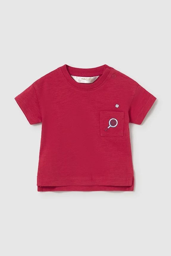 Mayoral Newborn tricou din bumbac pentru bebeluși 2-pack 1074.1P.Newborn.PPY2 rosu SS26