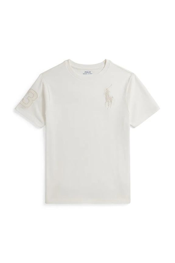 Otroška bombažna kratka majica Polo Ralph Lauren Okrogel bela 323832907505