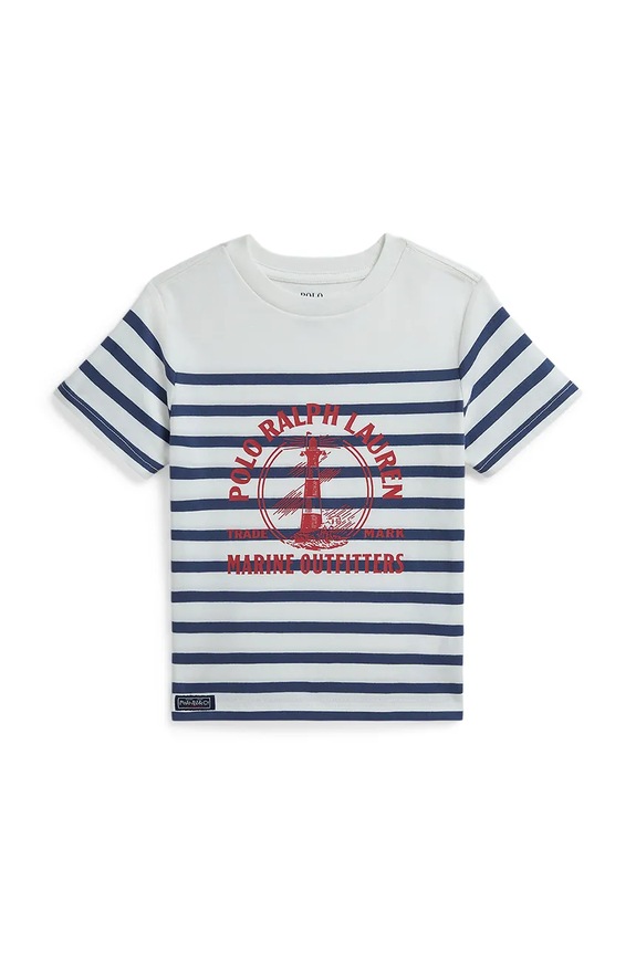 Polo Ralph Lauren tricou de bumbac pentru copii print alb 322A12278001