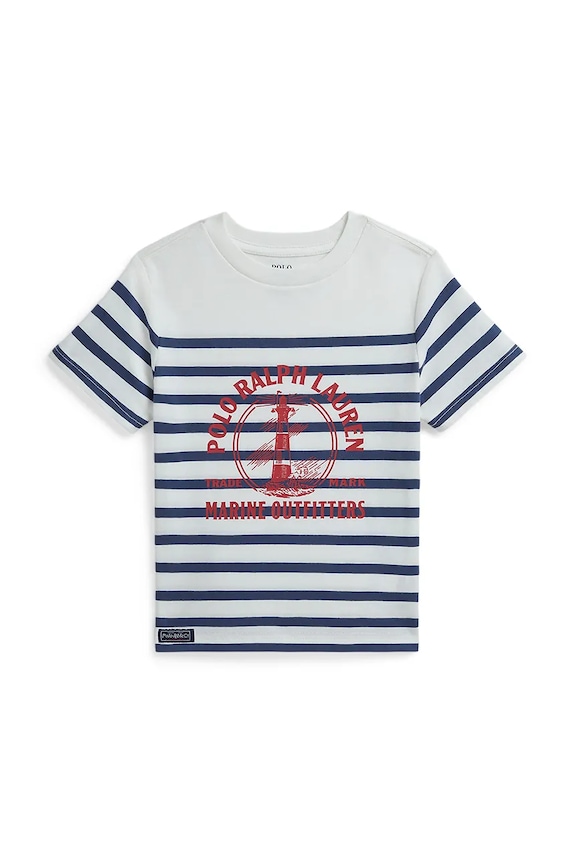 Polo Ralph Lauren tricou de bumbac pentru copii print alb 322A12278001