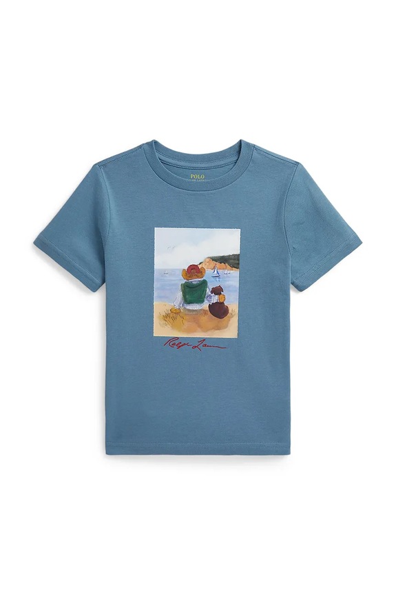 Дитяча бавовняна футболка Polo Ralph Lauren бавовна блакитний 322A12424001