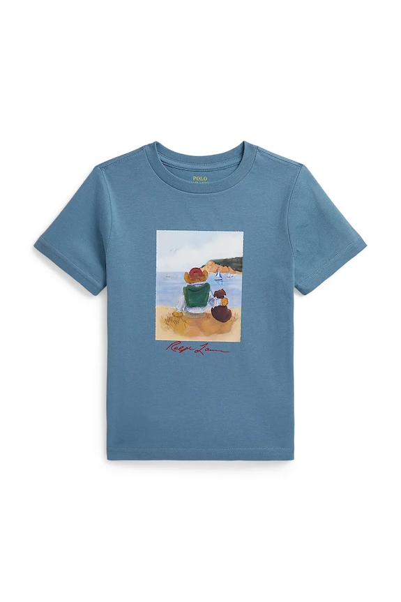 Дитяча бавовняна футболка Polo Ralph Lauren бавовна блакитний 322A12424001