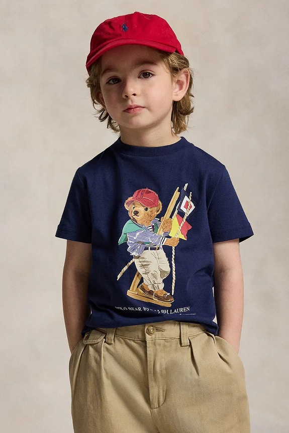 Дитяча бавовняна футболка Polo Ralph Lauren бавовна темно-синій 322A12428001