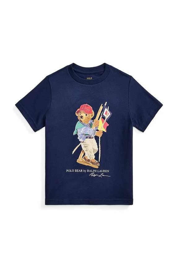 Дитяча бавовняна футболка Polo Ralph Lauren 322A12428001 темно-синій SS26