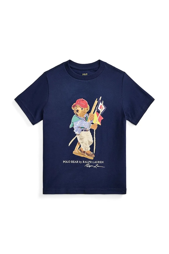 Дитяча бавовняна футболка Polo Ralph Lauren 322A12428001 темно-синій SS26