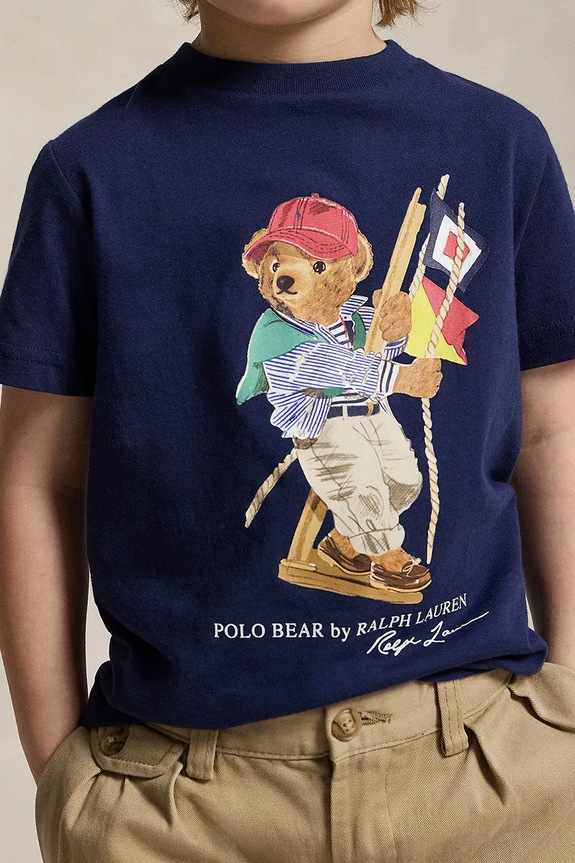 Дитяча бавовняна футболка Polo Ralph Lauren 322A12428001 темно-синій