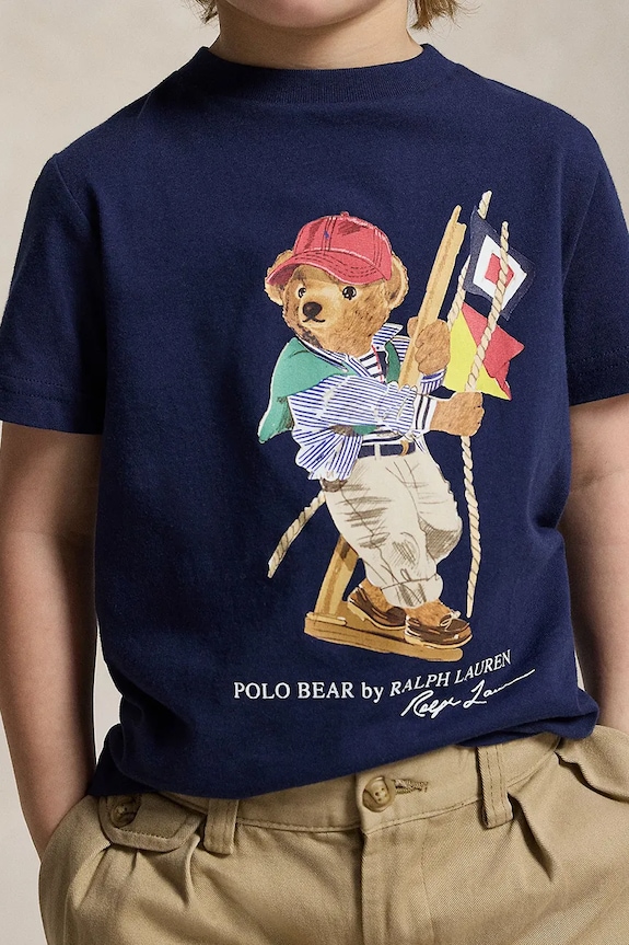 Дитяча бавовняна футболка Polo Ralph Lauren 322A12428001 темно-синій