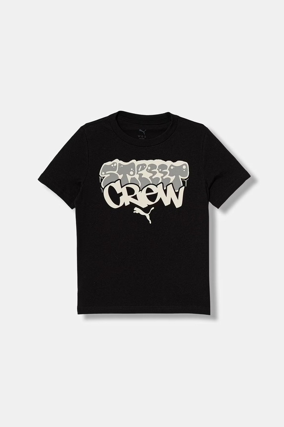 Puma t-shirt bawełniany dziecięcy MID90s nadruk czarny 691743