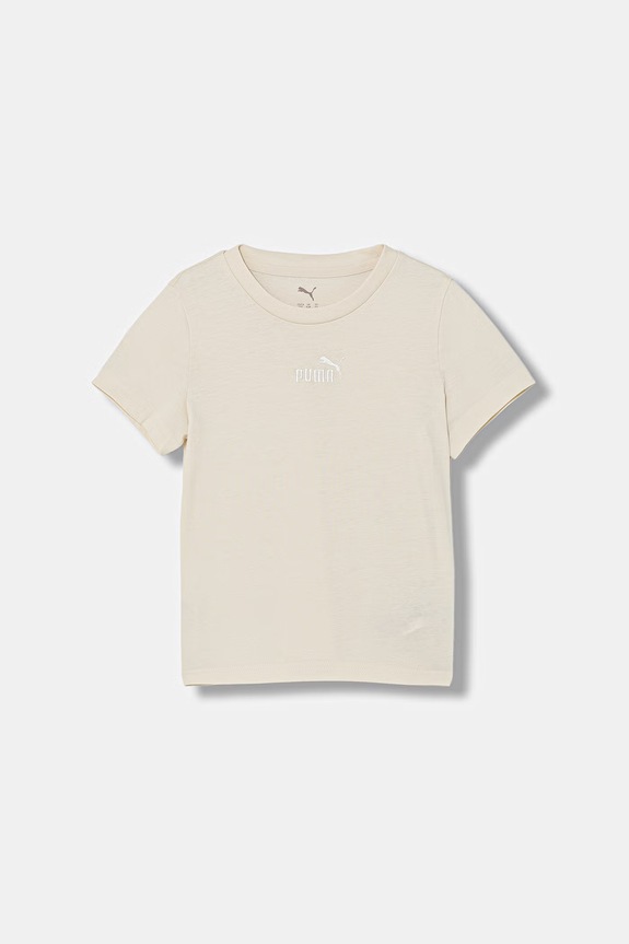 Puma t-shirt bawełniany dziecięcy ESS Small No.1 Logo bawełna beżowy 692975