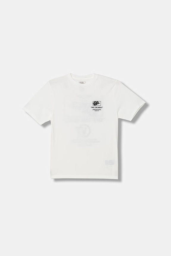 Vans t-shirt bawełniany dziecięcy VN000TBAWHT1 biały SS26