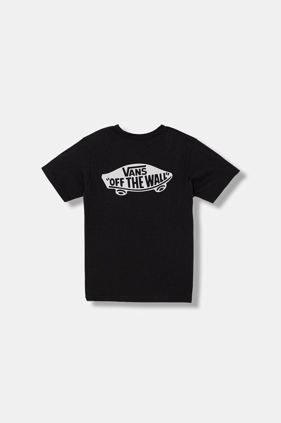 Vans t-shirt bawełniany dziecięcy VN000TTKBLK1 czarny SS26