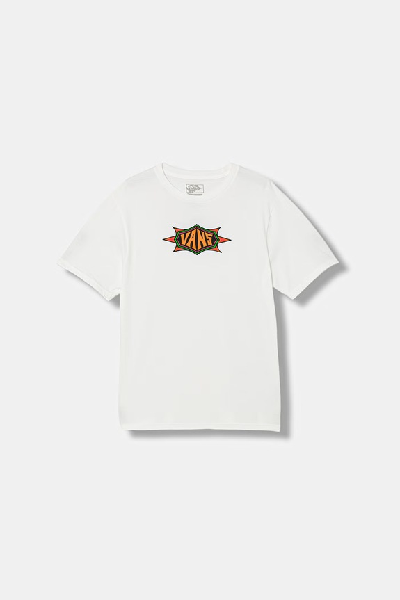 Vans t-shirt bawełniany dziecięcy nadruk biały VN000VW3WHT1