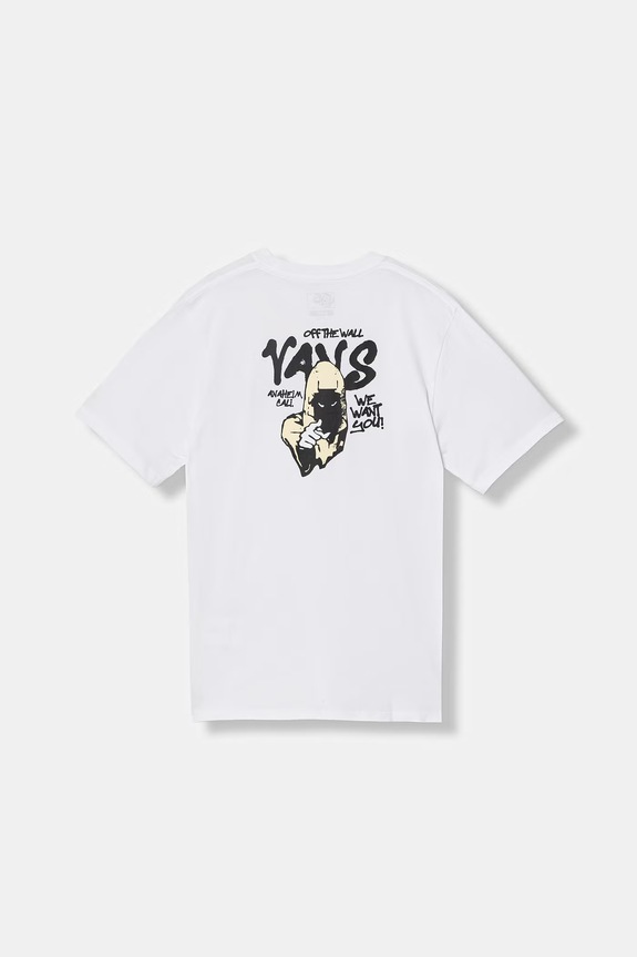 Παιδικό βαμβακερό μπλουζάκι Vans στάμπα λευκό VN000VY7WHT1