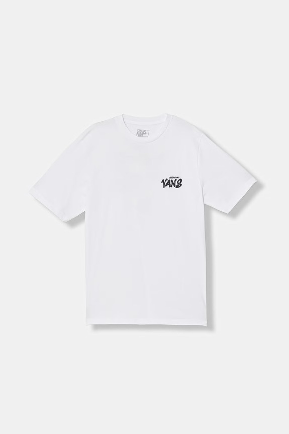 Παιδικό βαμβακερό μπλουζάκι Vans VN000VY7WHT1 λευκό SS26