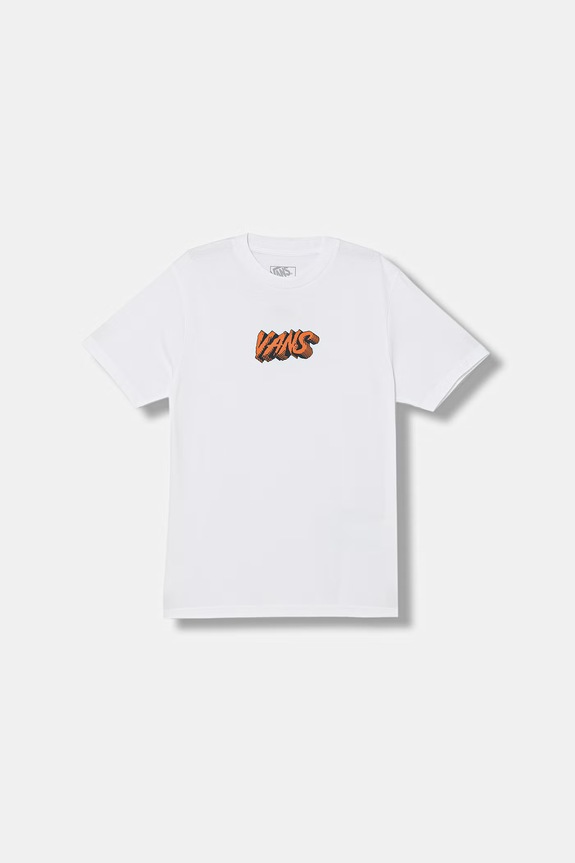 Dětské bavlněné tričko Vans kulatý bílá VN000W03WHT1